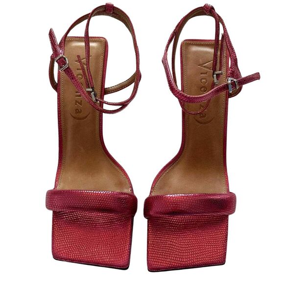 Anthropologie Strappy Metallic Heels 10 Pink NEW - Picture 5 of 8